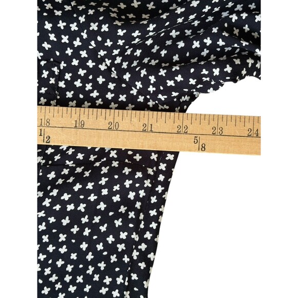Bogner Women's Short Sleeve Button Down Dress Size 14 Navy White Print Pockets - Picture 9 of 16